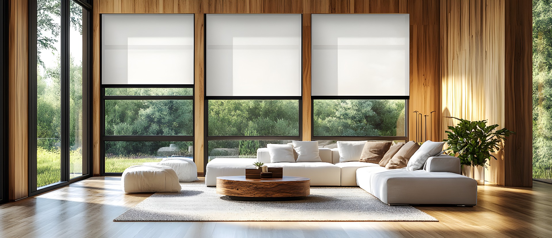 panel blinds in home 